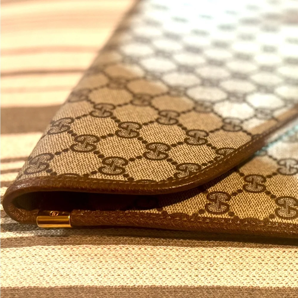 Gucci Monogram Canvas Leather Portfolio Vintage Laptop Bag - Picture 4 of 17